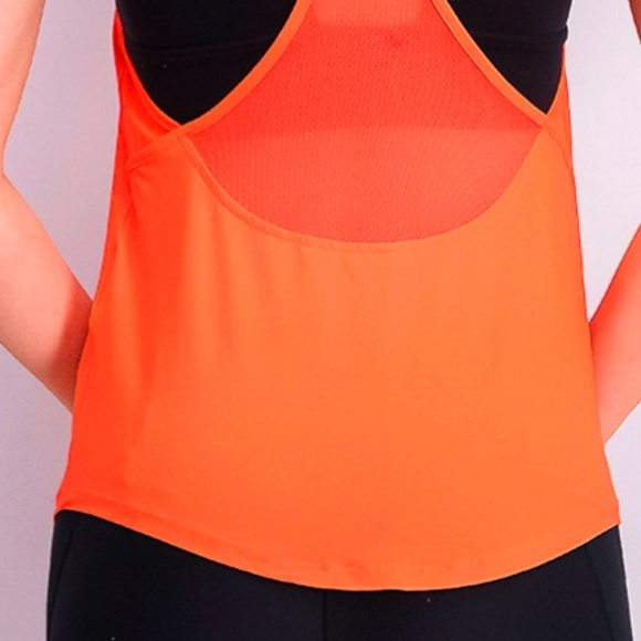 Under Armour Heat Gear Burnt Neon Orange Tank - Picture 4 of 7